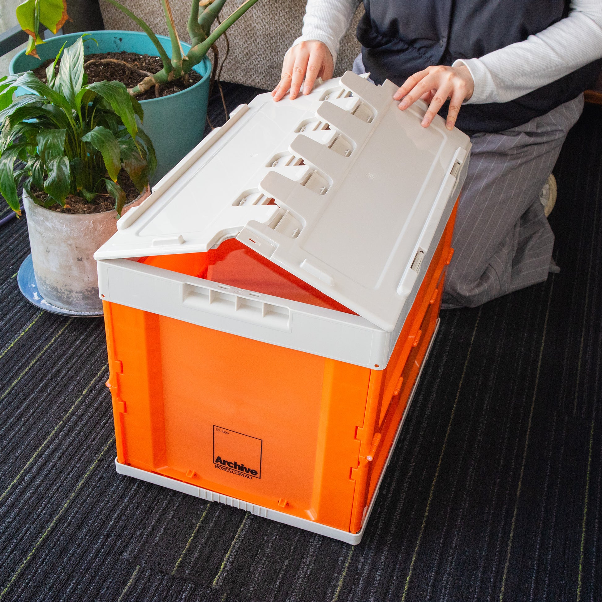 12" Vinyl Record Groovebox Crate – packaging shot, vinyl record storage