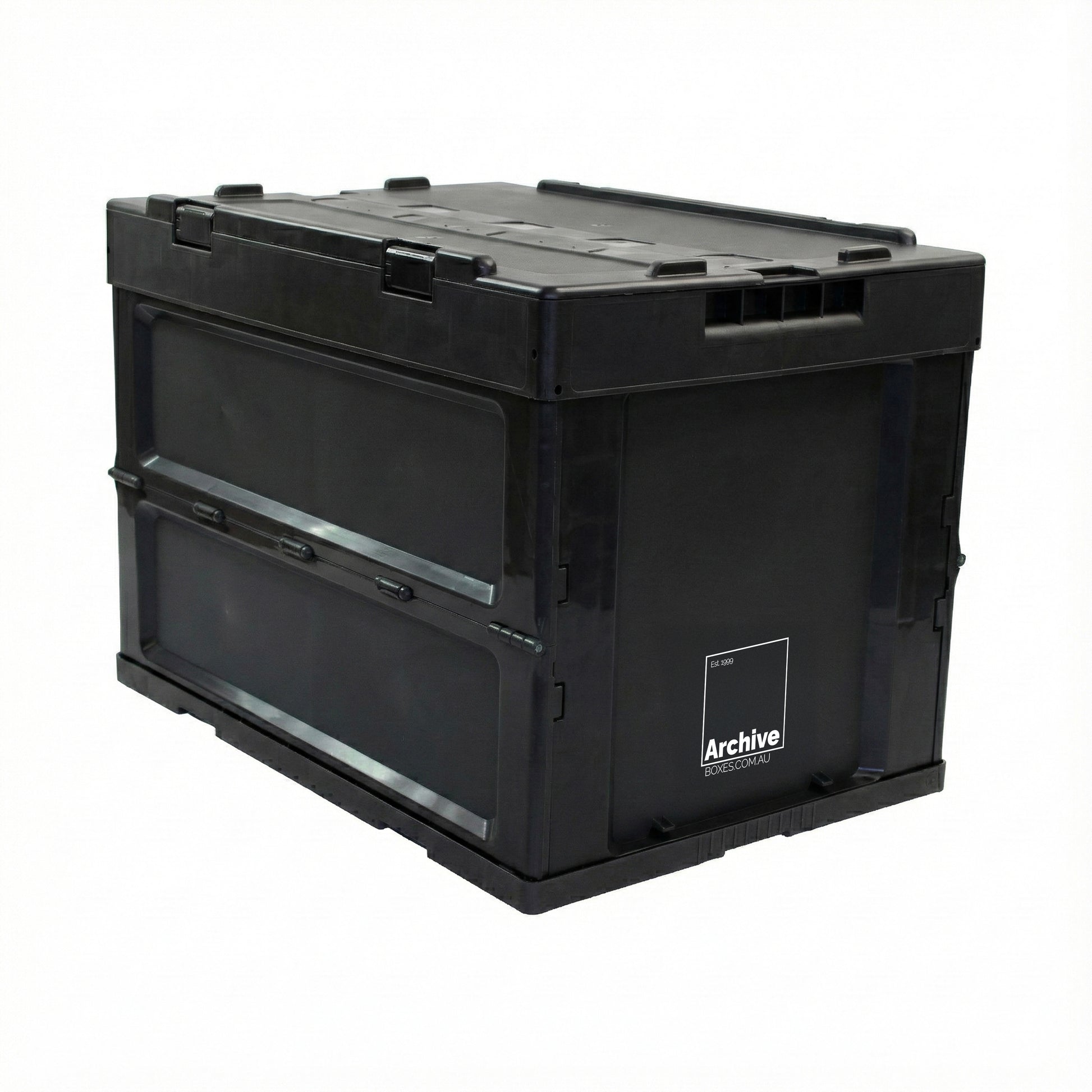 12" Vinyl Record Groovebox Crate – with lid open, vinyl record storage