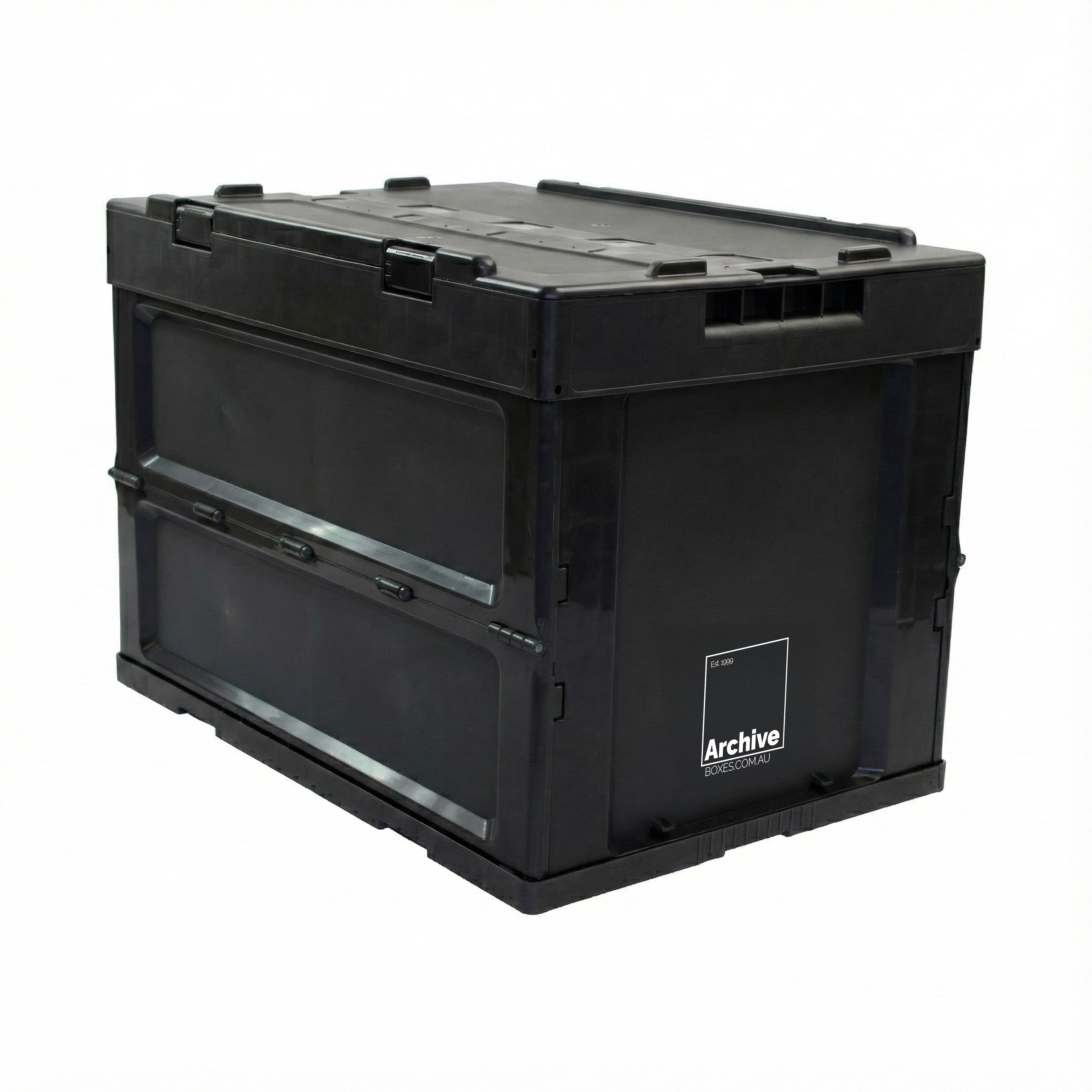 12" Vinyl Record Groovebox Crate – with lid open, vinyl record storage