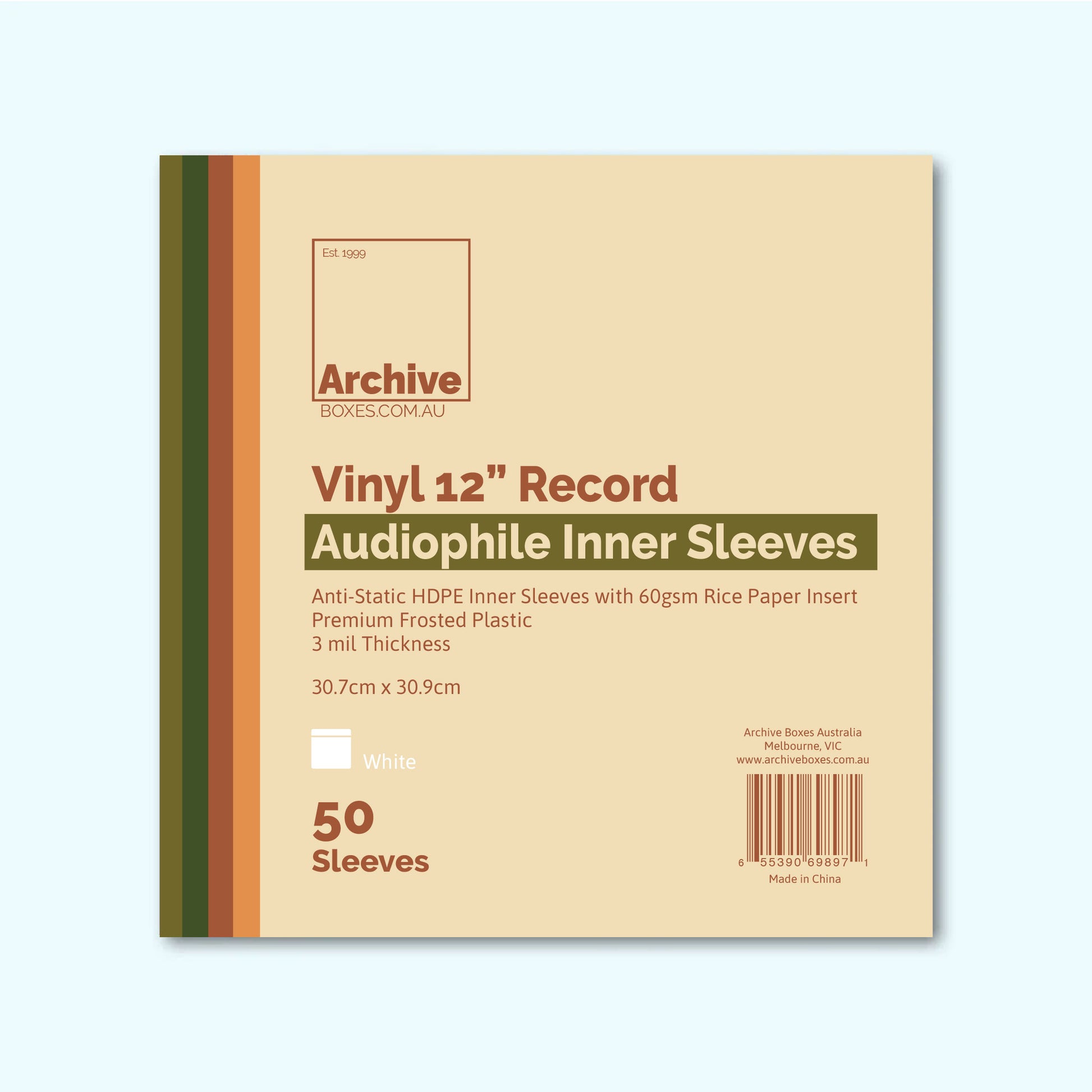 12" audiophile inner sleeves for vinyl records, MOFI style anti-static protection