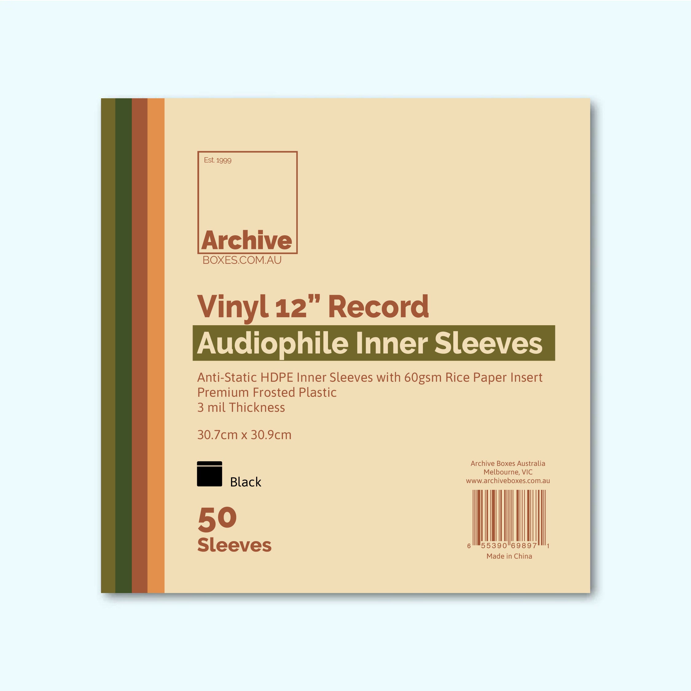 12" audiophile inner sleeves for vinyl records, MOFI style anti-static protection