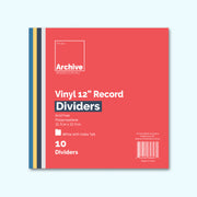 12" Vinyl Record Dividers 10 Pack – front view, vinyl record storage