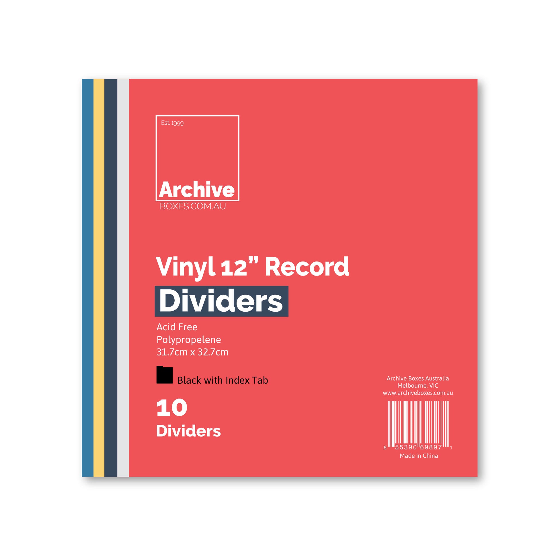12" Vinyl Record Dividers 10 Pack – alternate angle, vinyl record storage
