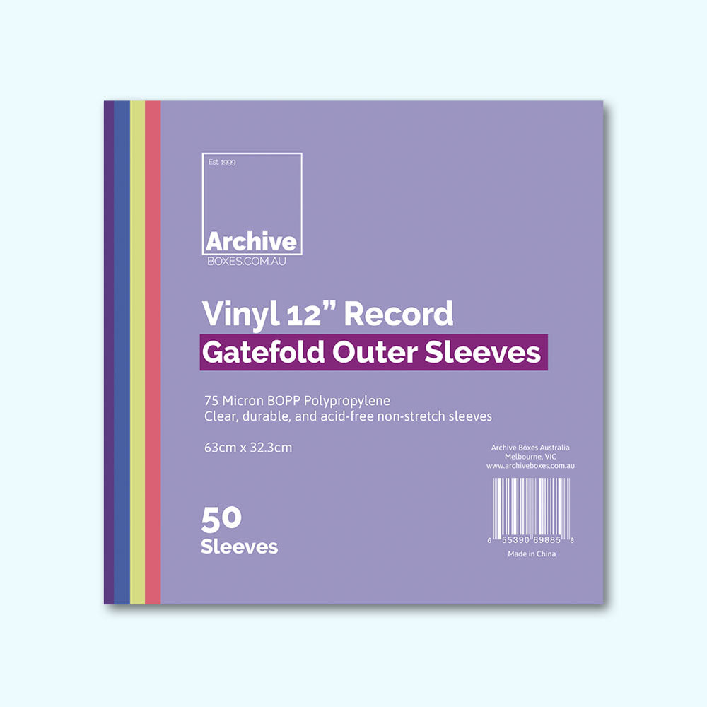 12" Vinyl Record Gatefold Outer Sleeves – front view, vinyl record storage