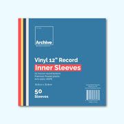 12" Vinyl Record Inner Sleeves – front view, vinyl record storage