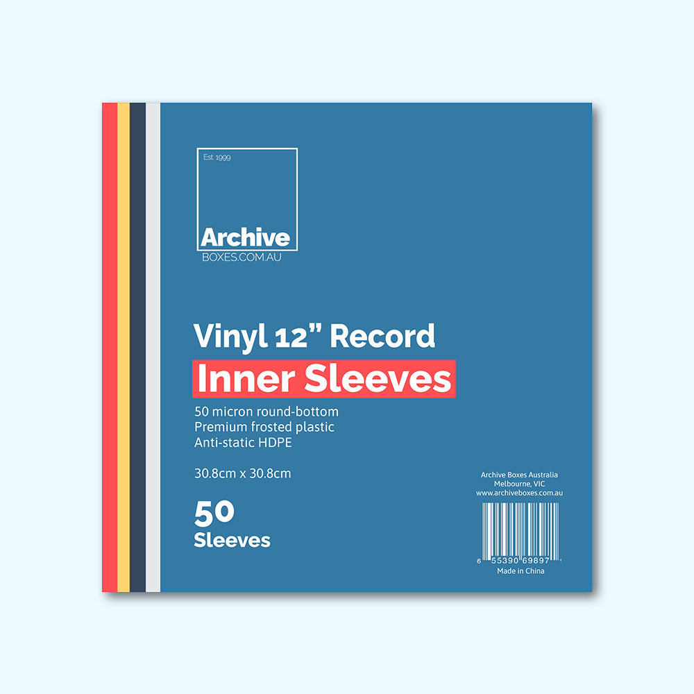 12" Vinyl Record Inner Sleeves – front view, vinyl record storage