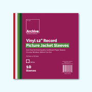 12" Vinyl Record Picture Jacket Sleeves – front view, vinyl record storage