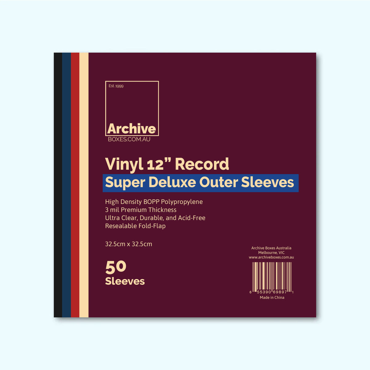 12" Vinyl Record Super Deluxe Outer Sleeves (Resealable Flap)