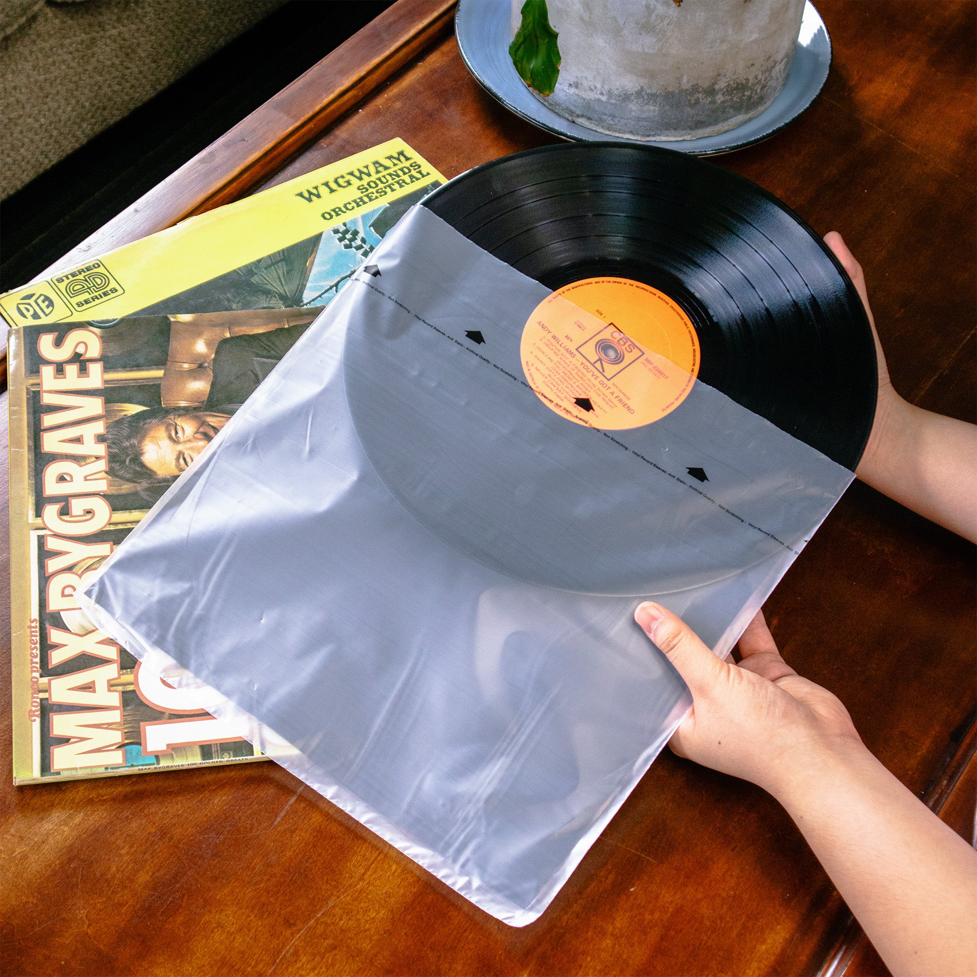 12" audiophile inner sleeves for vinyl records, MOFI style anti-static protection