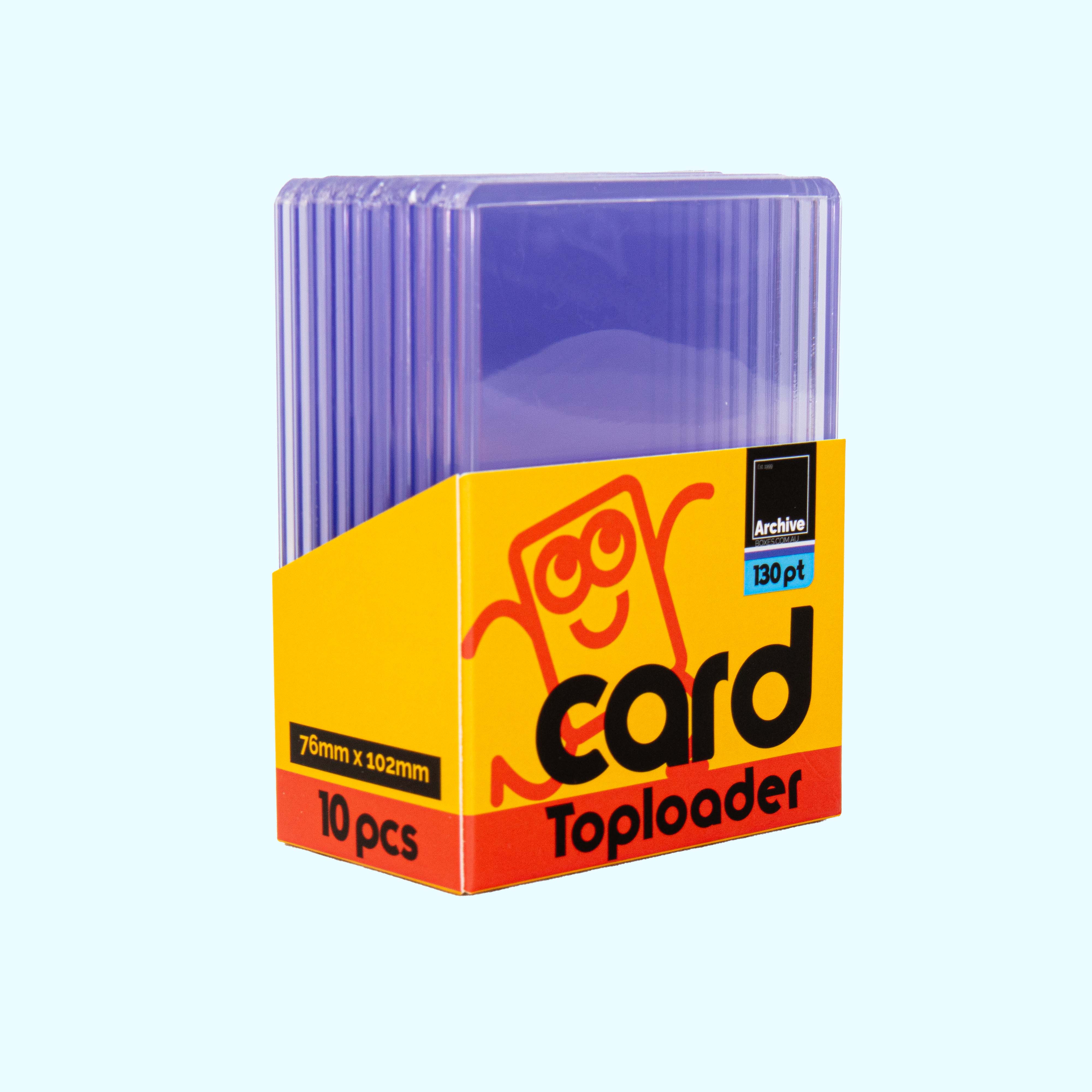 130PT Card Toploaders – front view, trading card protection