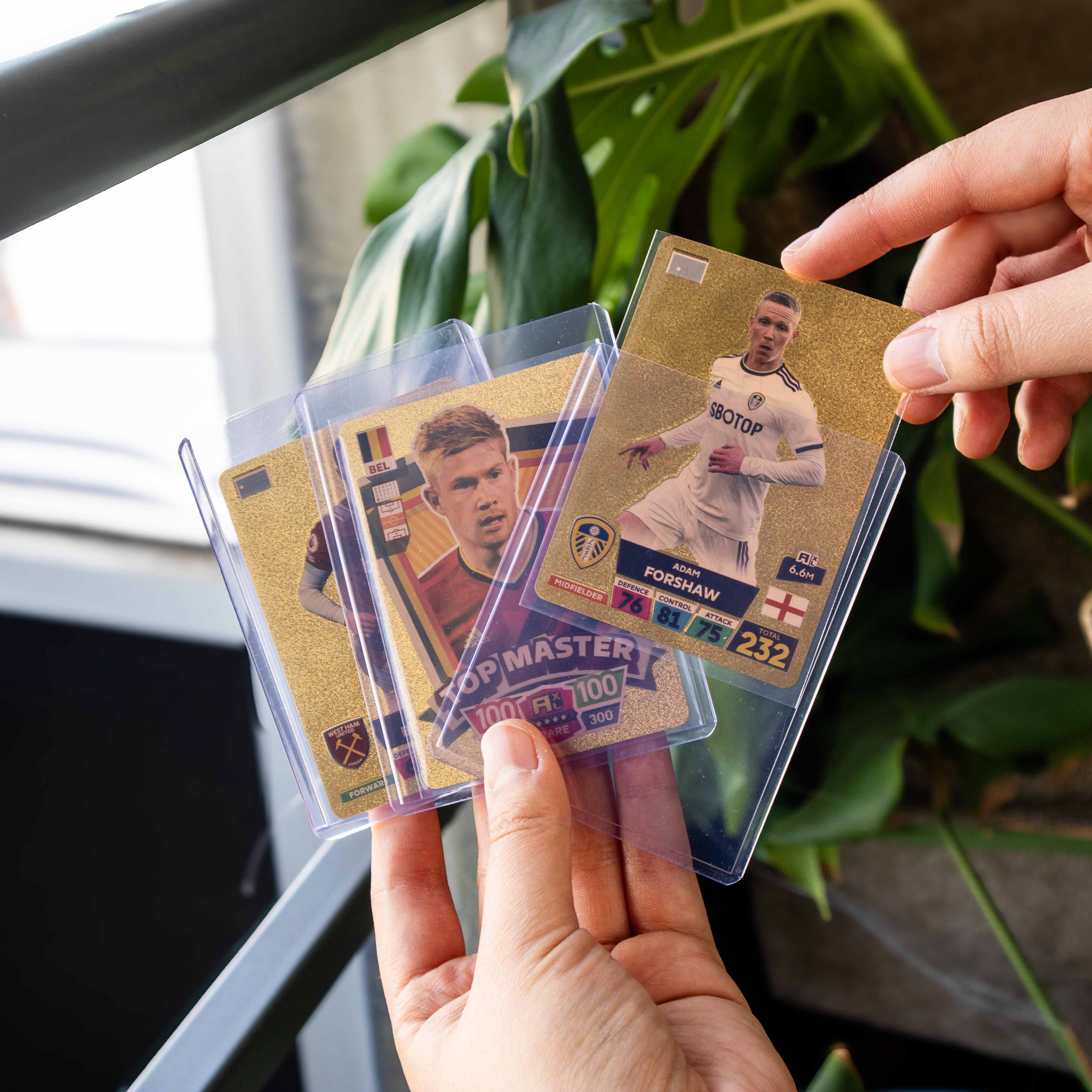 130PT Card Toploaders – lifestyle in use, trading card protection
