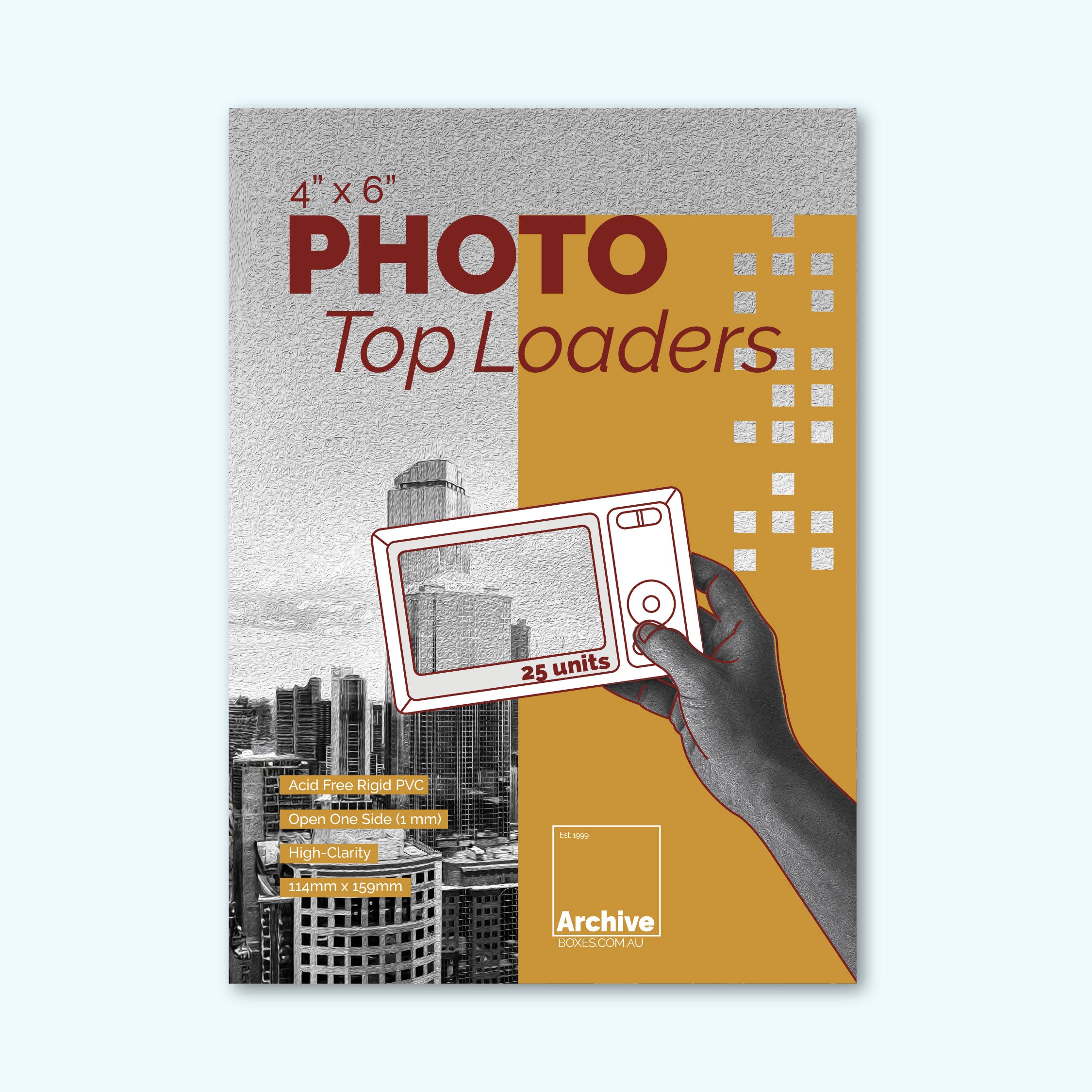 4x6" Photograph Toploaders Portrait – front view, archival photo protection