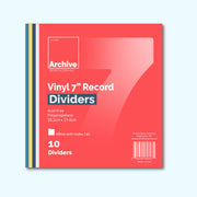 7"/45 RPM Vinyl Record Dividers 10 Pack – front view, vinyl record storage