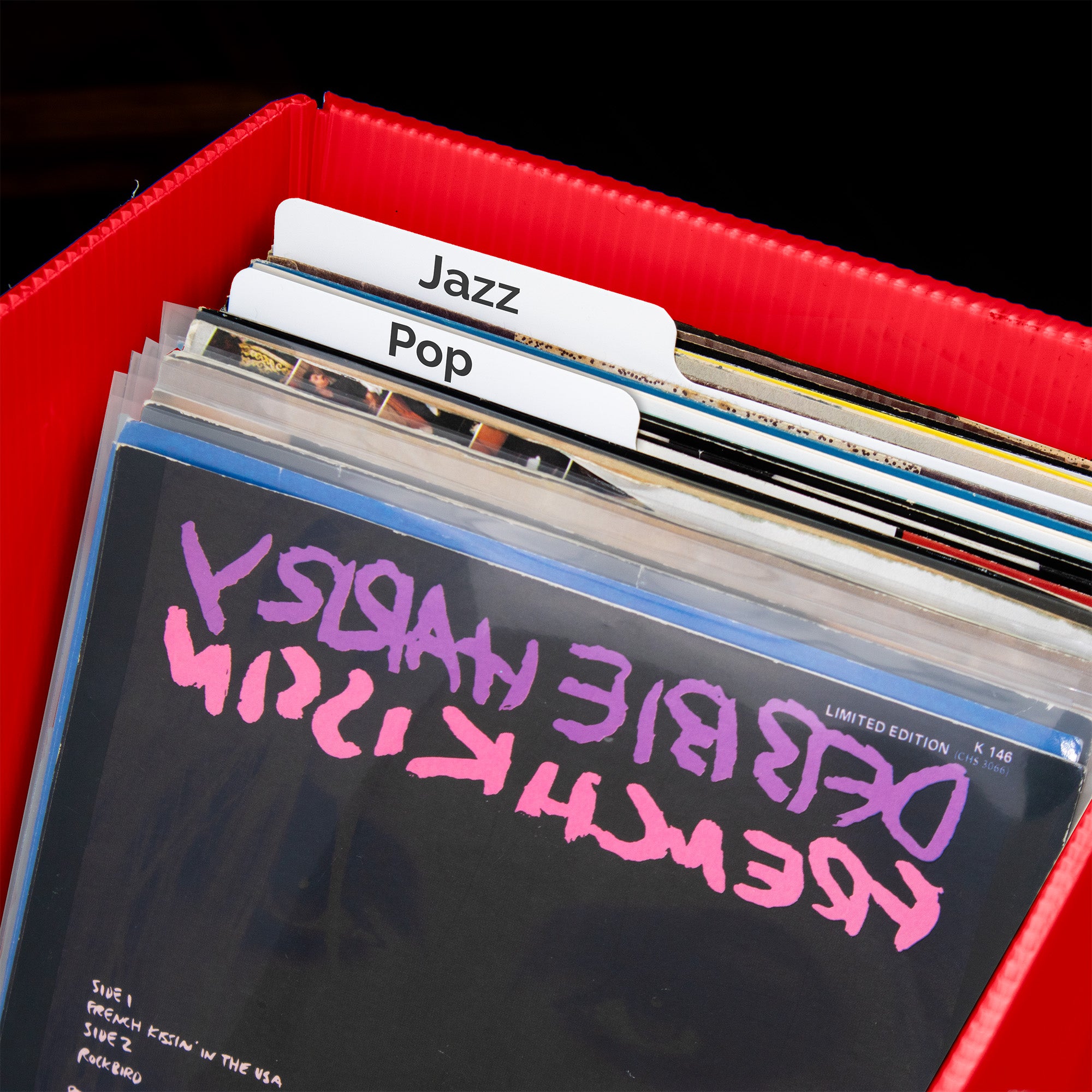 7"/45 RPM Vinyl Record Dividers 10 Pack – packaging shot, vinyl record storage