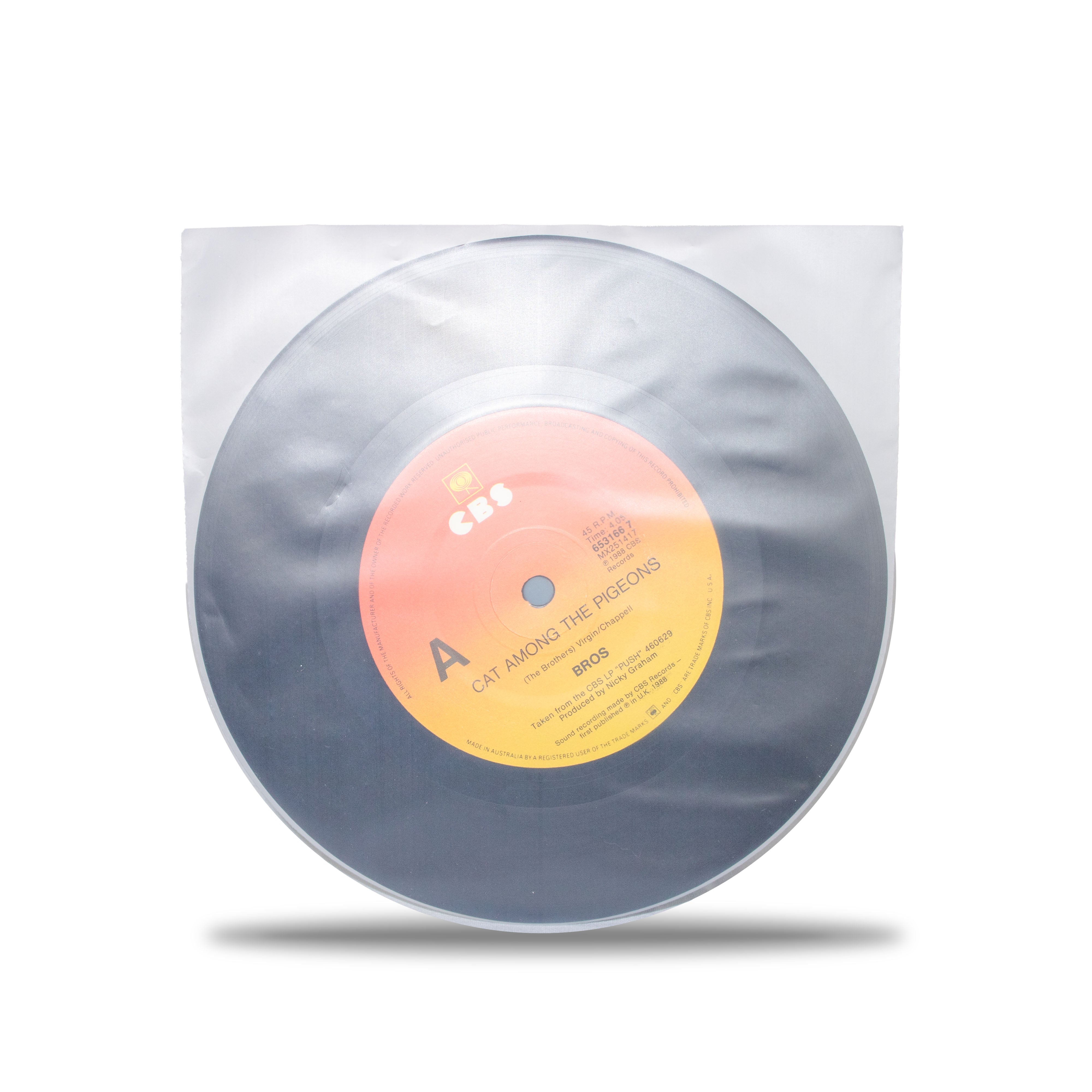 7"/45 RPM Vinyl Record Inner Sleeves – alternate angle, vinyl record storage