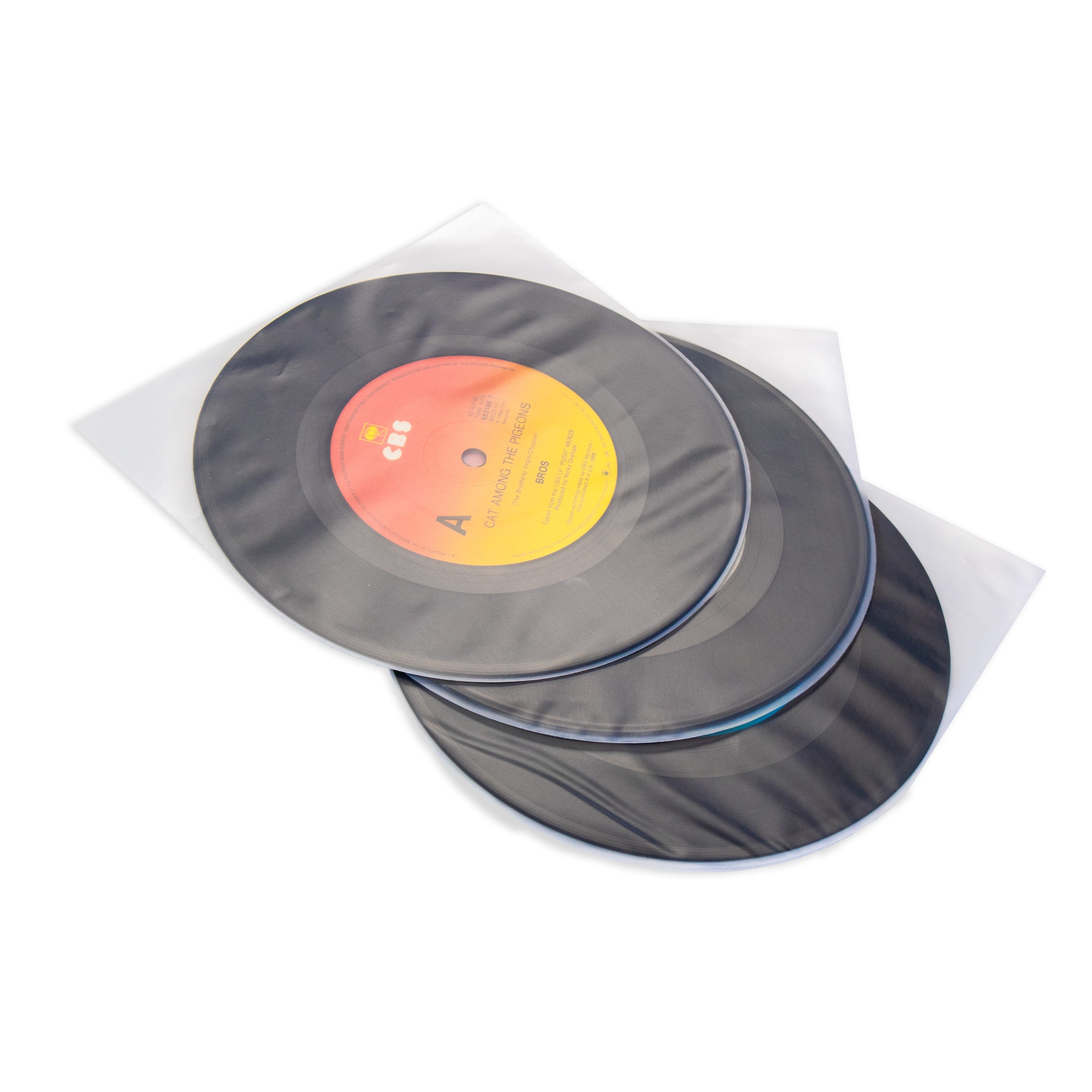 7"/45 RPM Vinyl Record Inner Sleeves – interior view, vinyl record storage