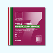 7"/45 RPM Vinyl Record Picture Jacket Sleeves – front view, vinyl record storage
