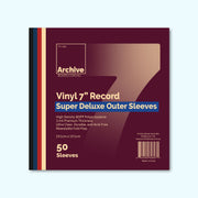 7"/45 RPM Vinyl Record Super Deluxe Outer Sleeves with Resealable Flap – front view, vinyl record storage