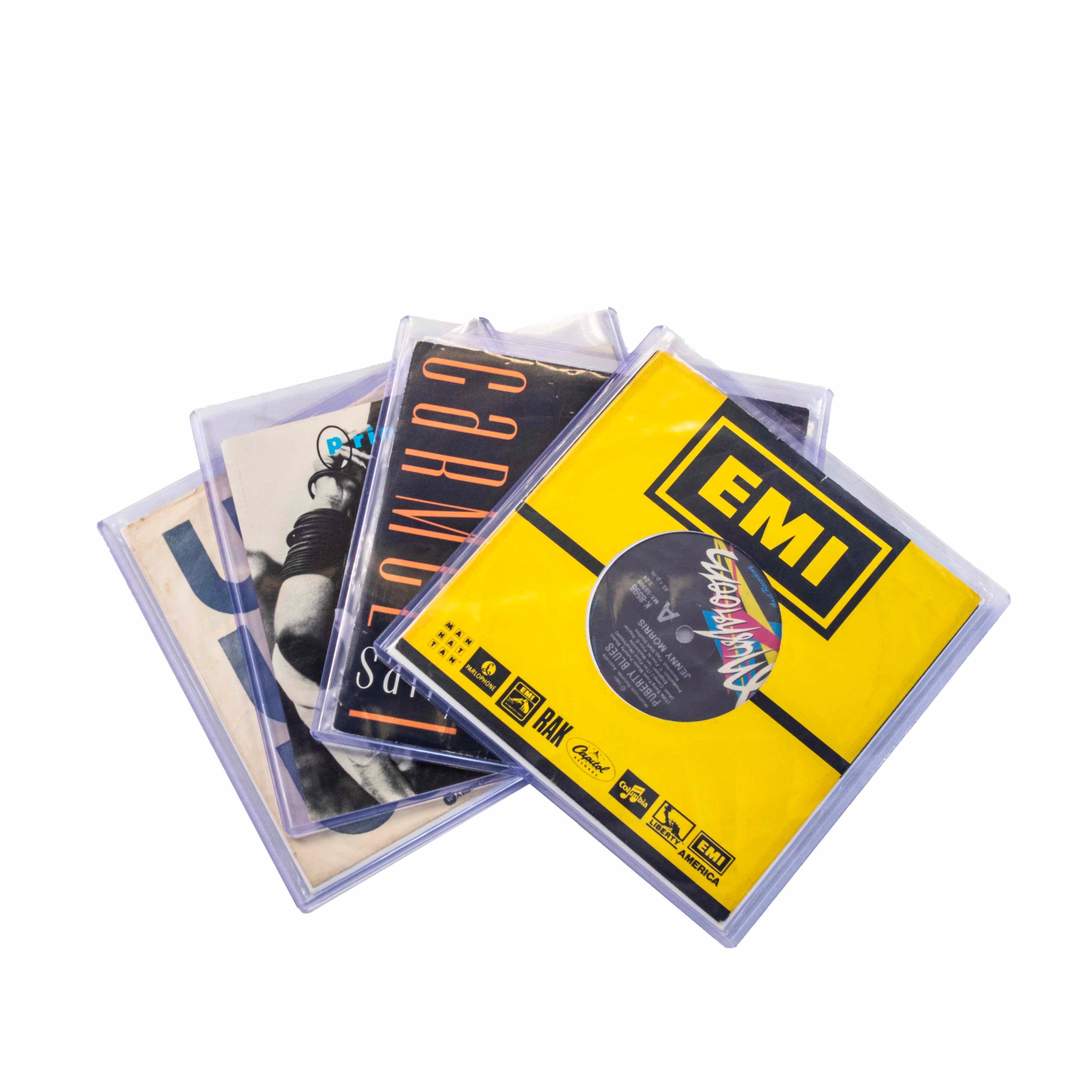 7" Vinyl Record Toploaders – lifestyle in use, vinyl record storage