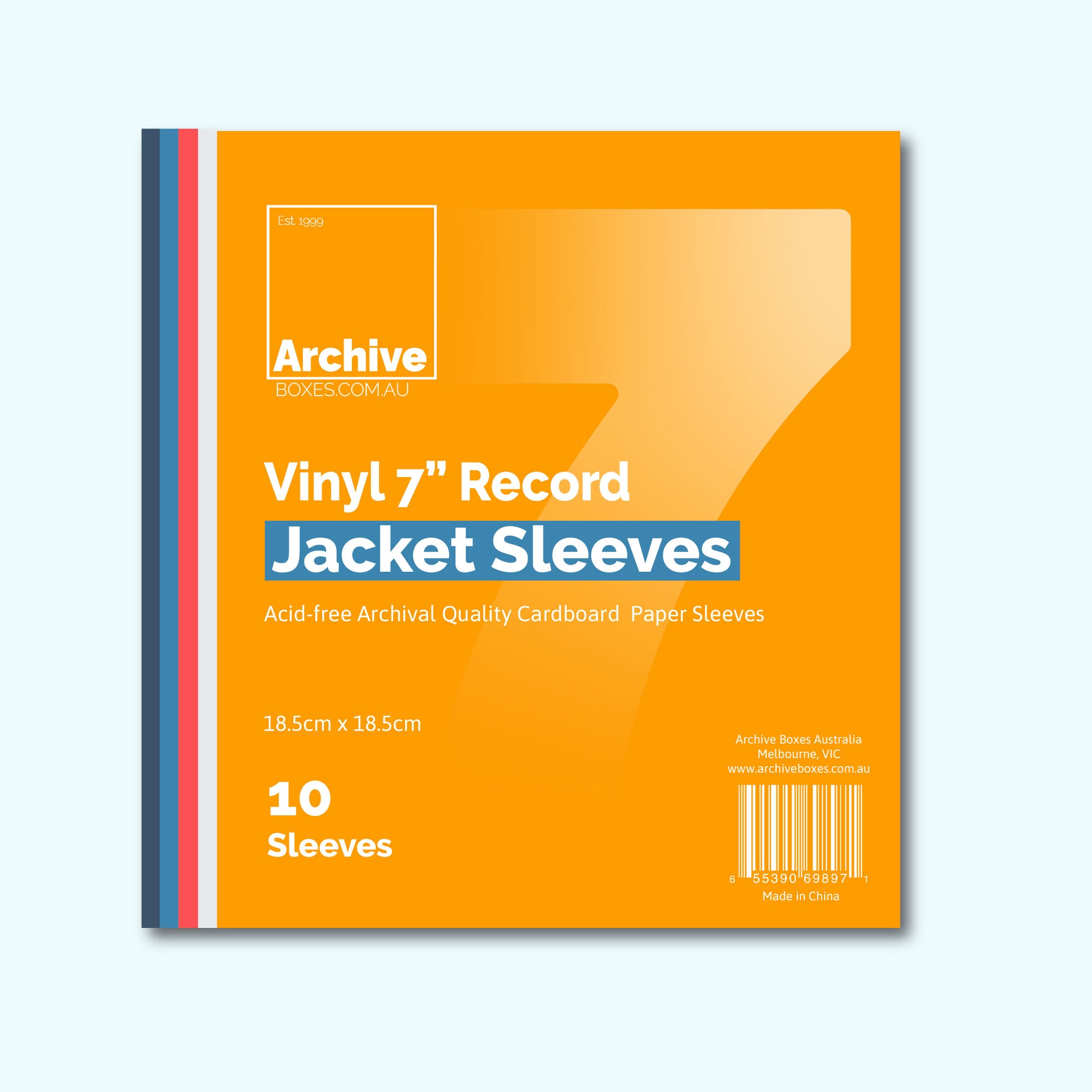 7-inch vinyl record jacket sleeves for 45 RPM singles made from thick, acid-free cardboard