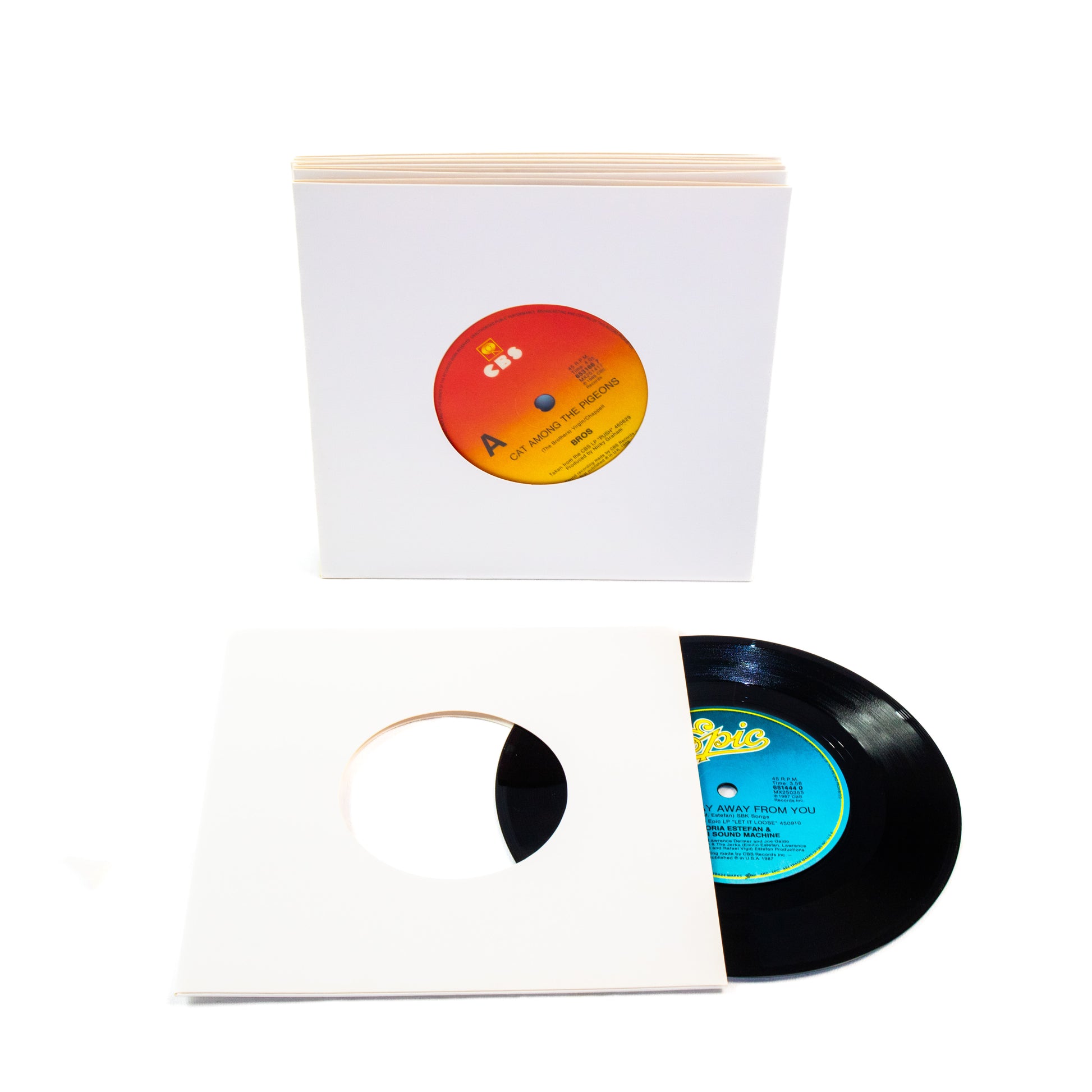 7-inch vinyl record jacket sleeves for 45 RPM singles made from thick, acid-free cardboard
