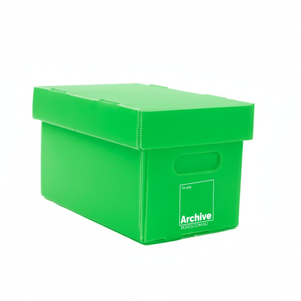 Archival-safe 7"/ 45 RPM vinyl storage box, acid-free and stackable for long-term protection