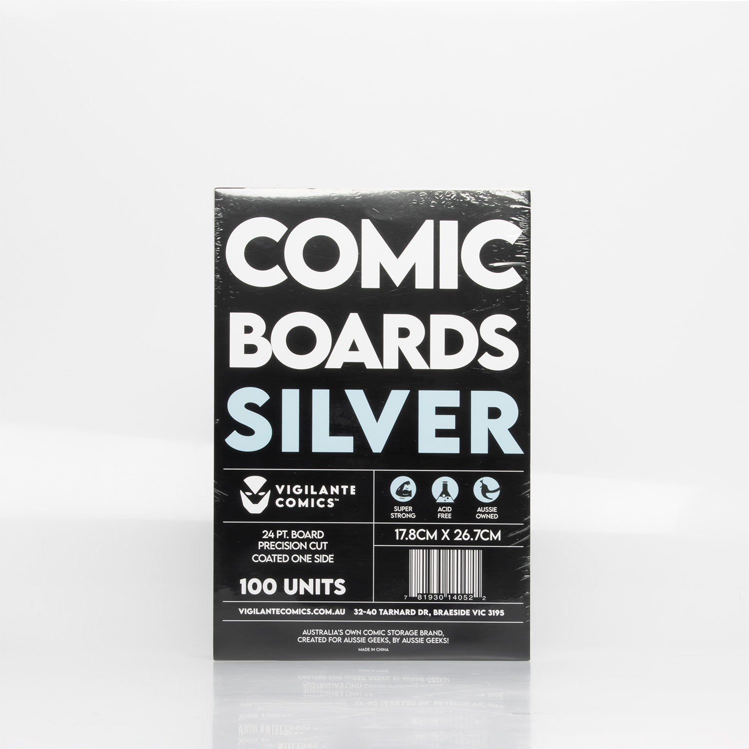 Acid-free comic boards for all comic sizes, protects and supports your collection from bends and creases.
