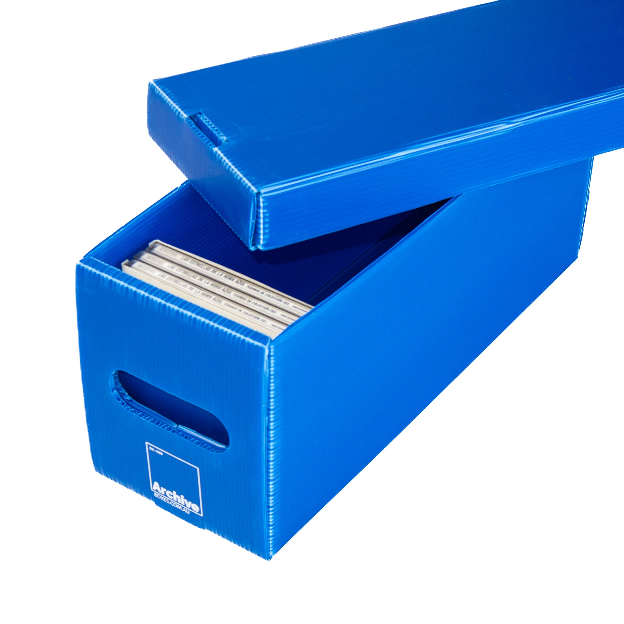 Archival CD Storage Box, holds up to 35 standard jewel cases or 120 - 180 discs in sleeves, acid-free polypropylene organiser