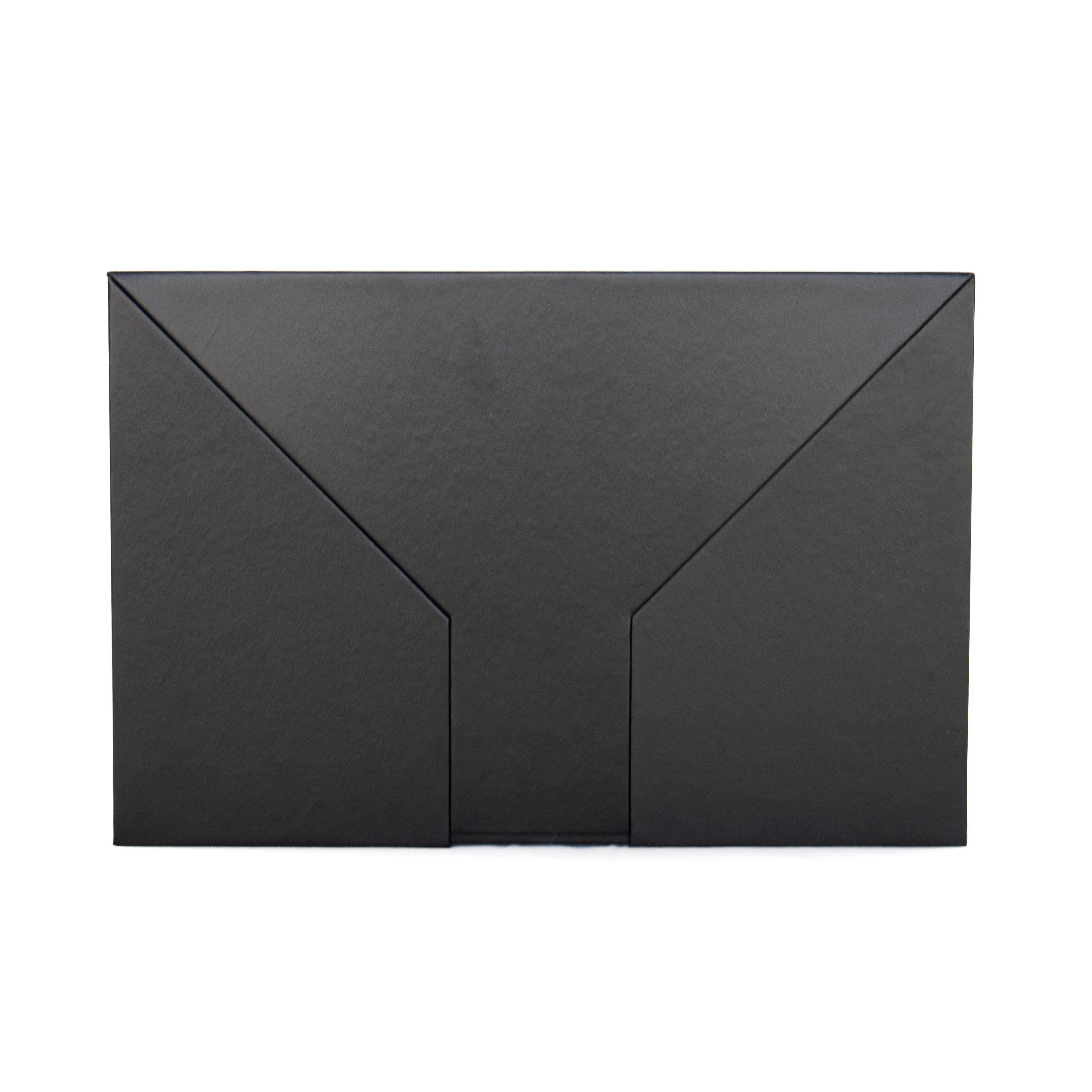 water-resistant paperboard folio with magnetic snap closure
