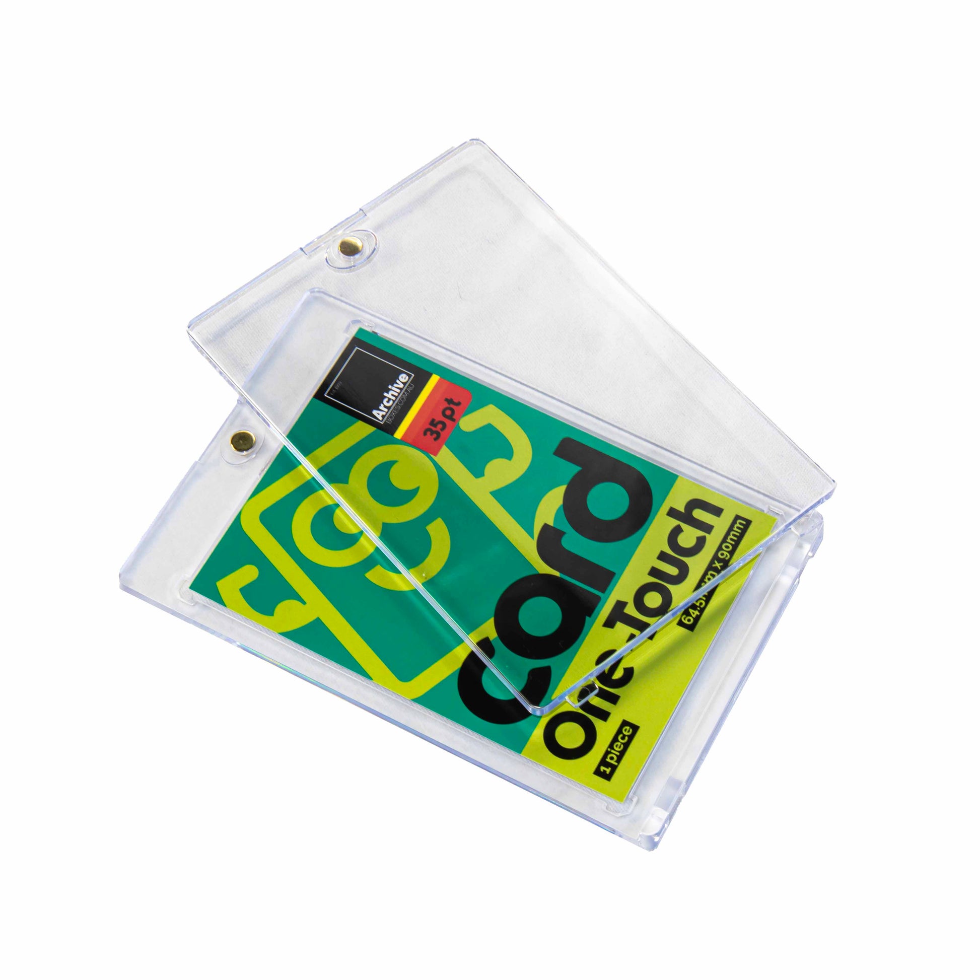35PT Card One-Touch Magnetic Holder – scale reference, trading card protection