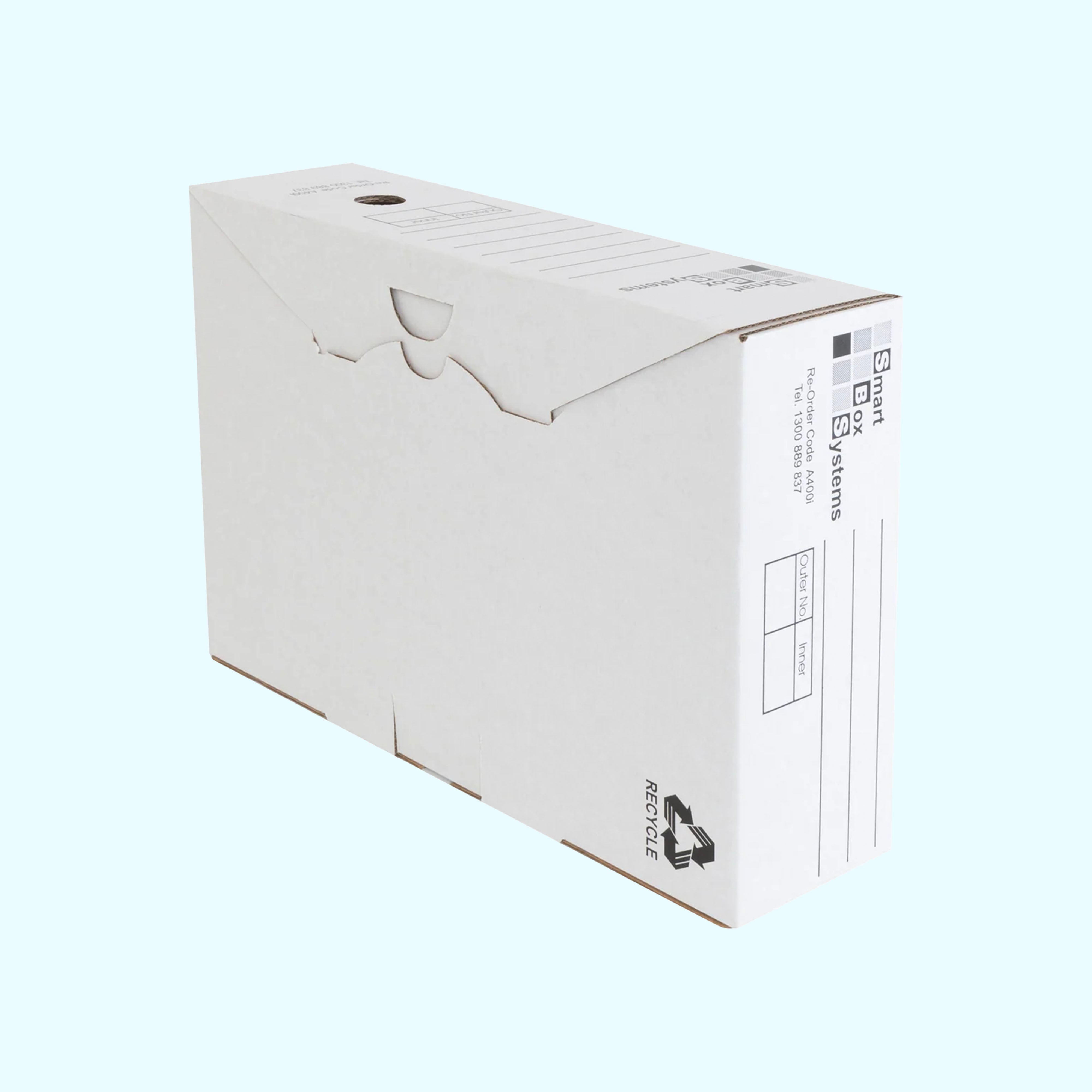 Cardboard A4/Foolscap Archive Box – front view, acid-free document storage Australia