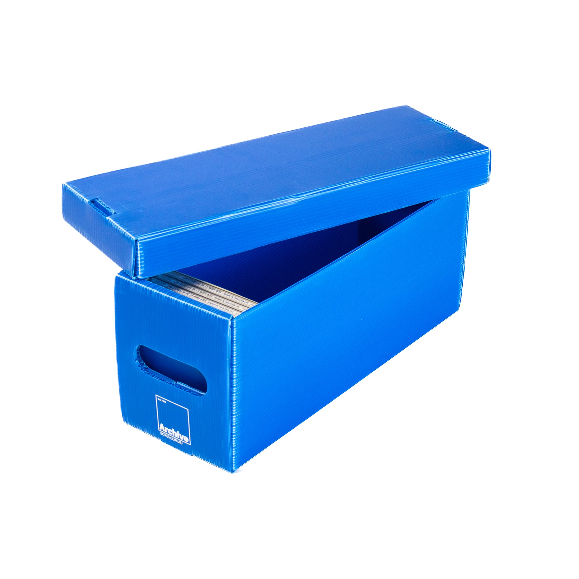 Archival CD Storage Box, holds up to 35 standard jewel cases or 120 - 180 discs in sleeves, acid-free polypropylene organiser