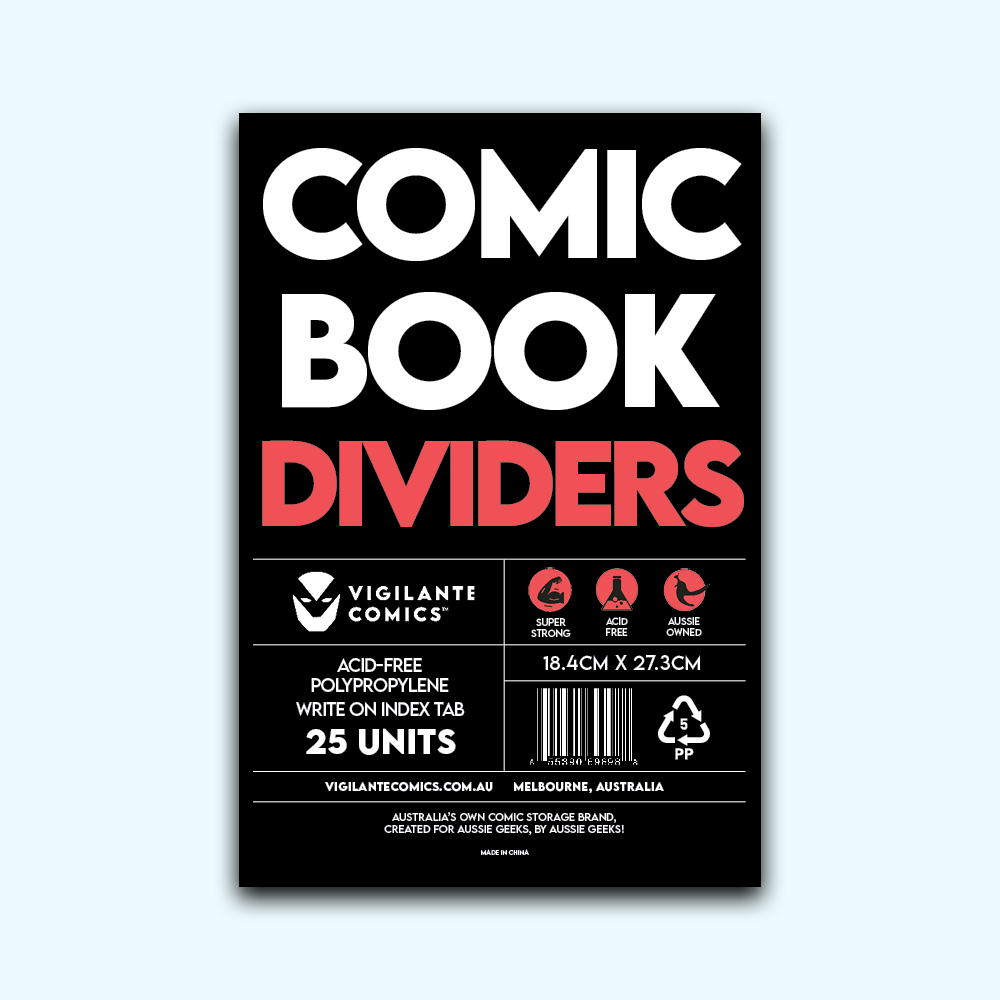Comic Book Dividers – front view, comic book storage