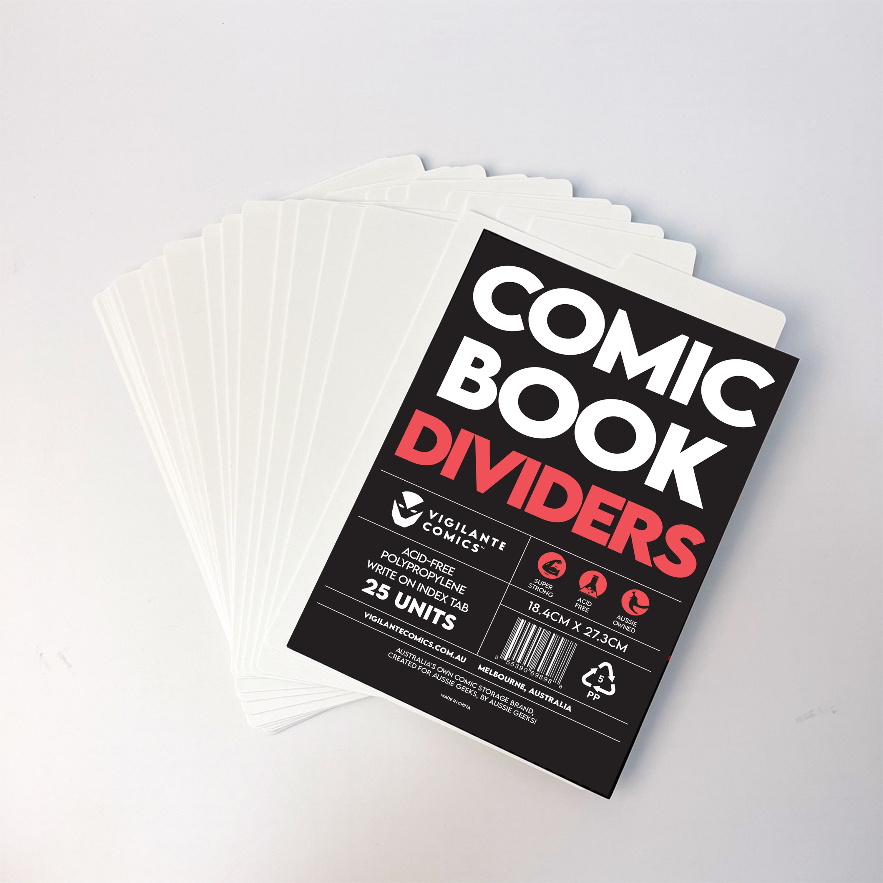 Durable plastic comic book divider for organising and protecting comic collections – fits standard comic boxes