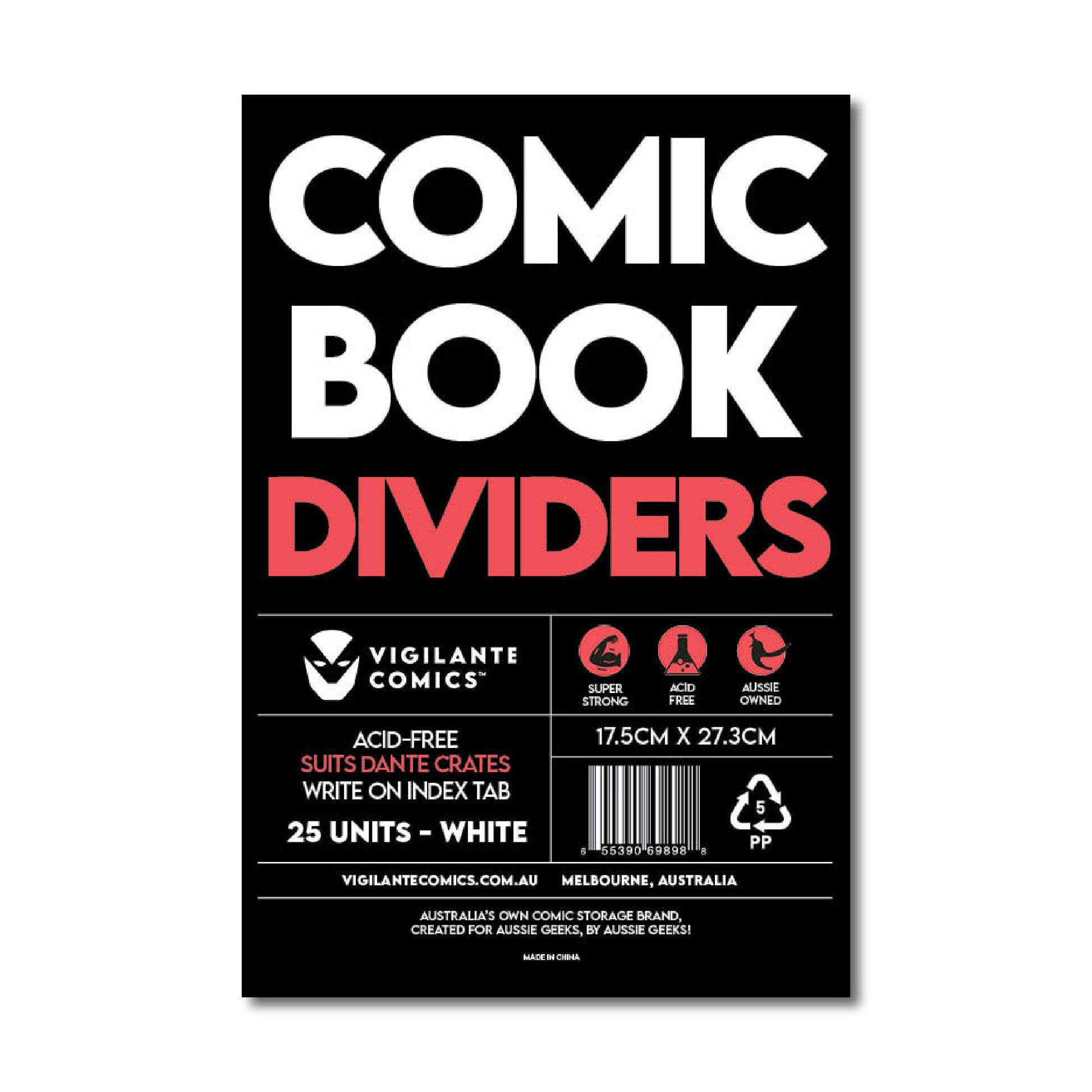Comic Book Dividers – scale reference, comic book storage