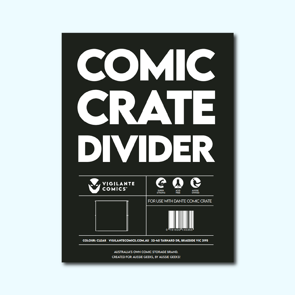 Comic Book Dante Crate Divider – front view, comic book storage