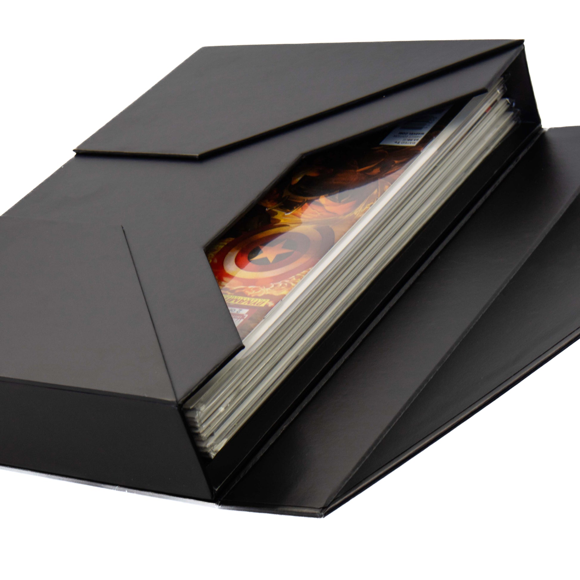 water-resistant paperboard folio with magnetic snap closure