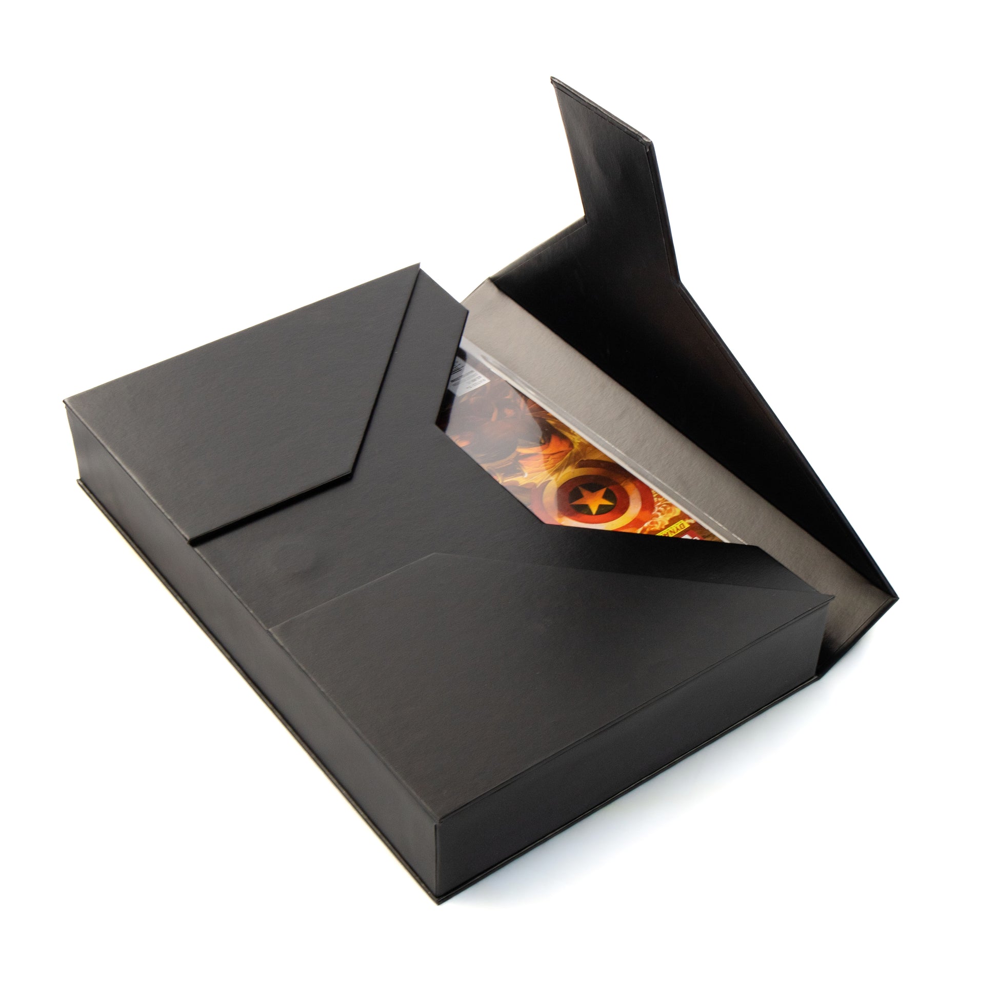 water-resistant paperboard folio with magnetic snap closure