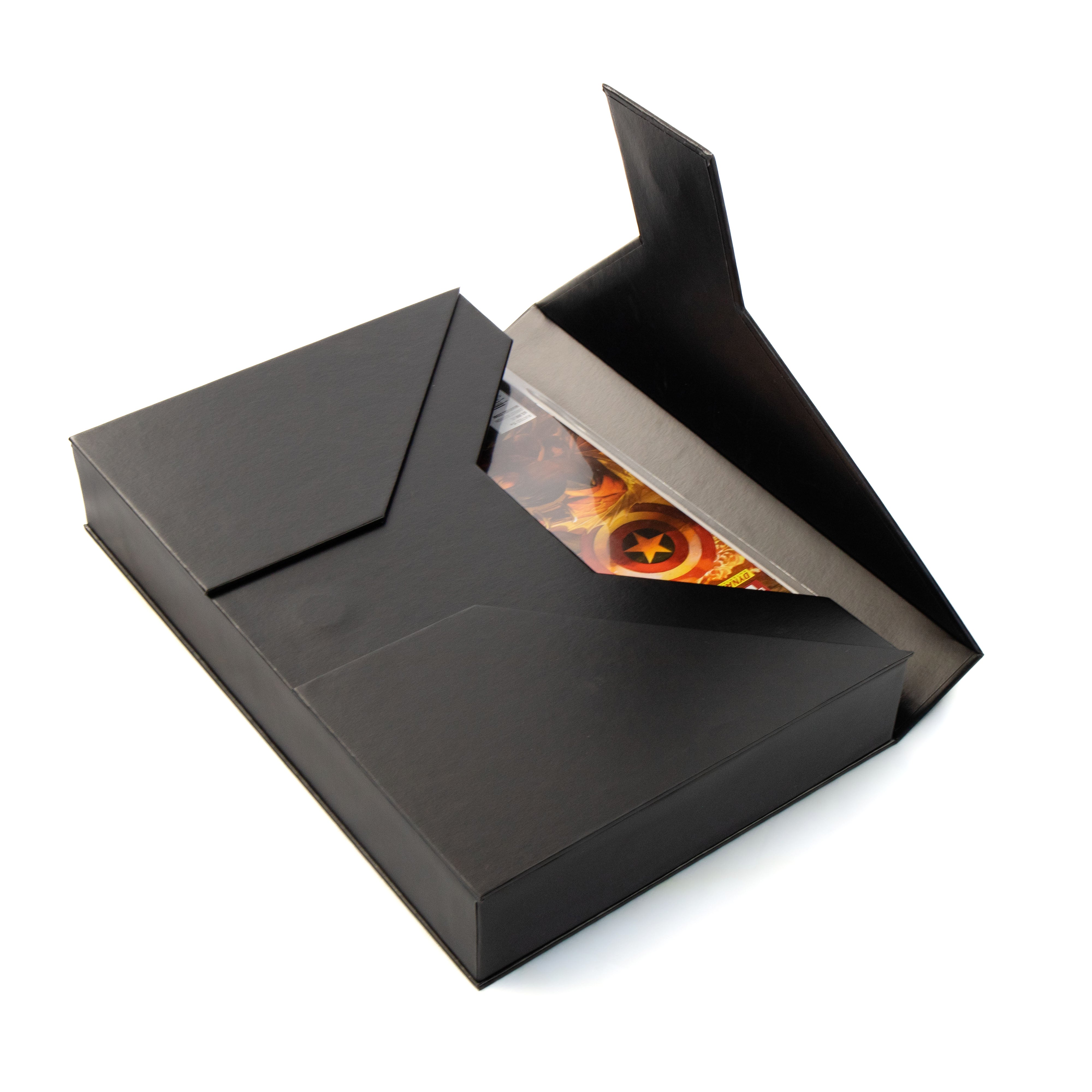 water-resistant paperboard folio with magnetic snap closure