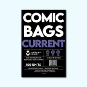 Current Comic Book Bags – front view, acid-free comic protection