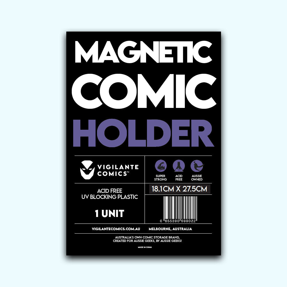 Current Comic Book Magnetic Holder – front view, comic book storage