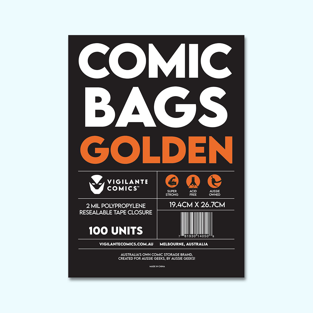 Golden Comic Book Bags – front view, acid-free comic protection