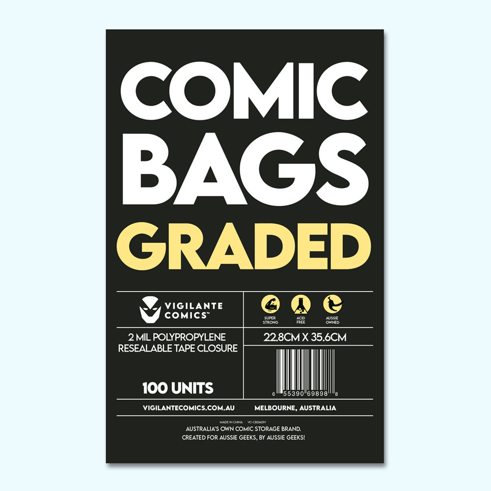 Graded Comic Book Bags – front view, acid-free comic protection