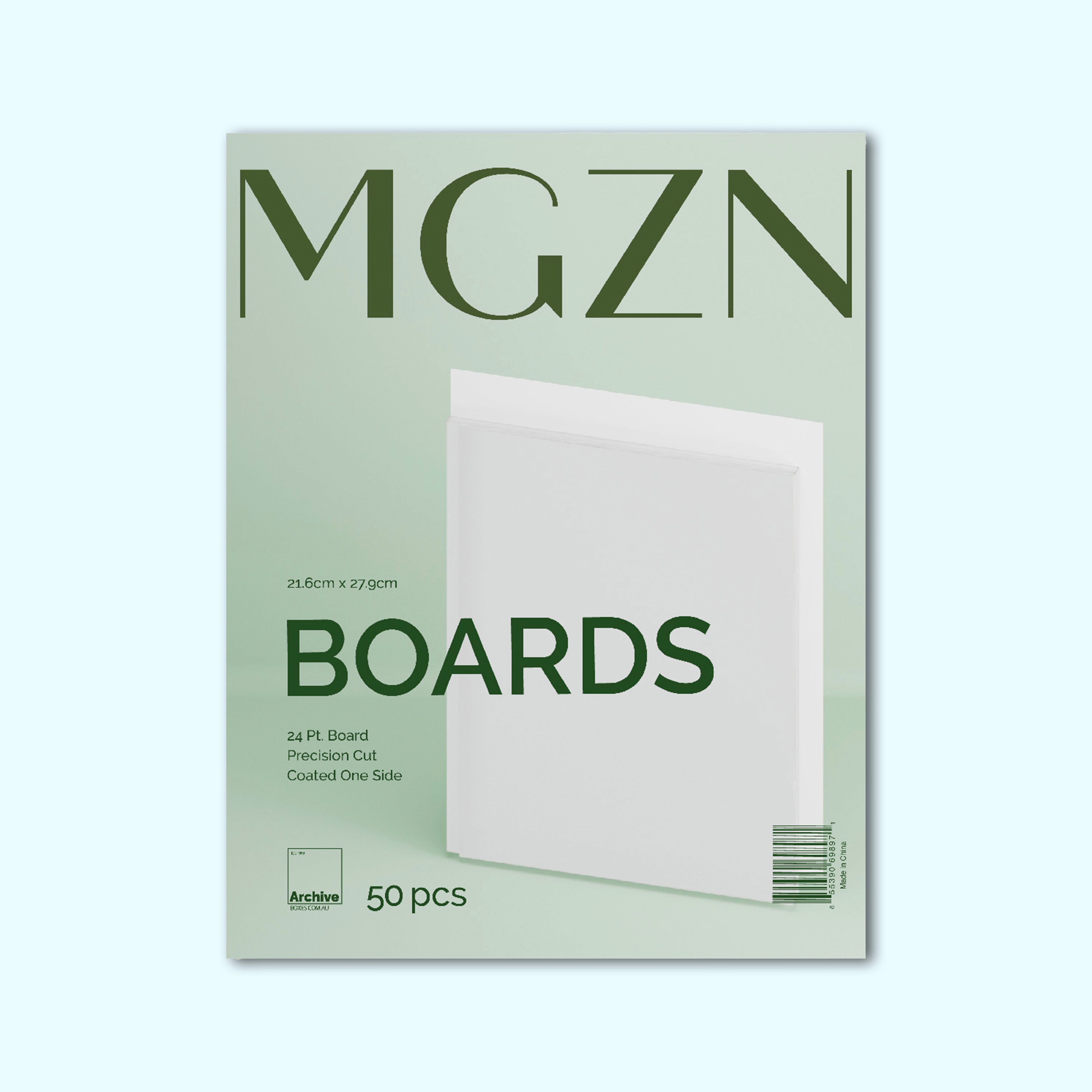 Magazine Boards – front view, acid-free magazine protection