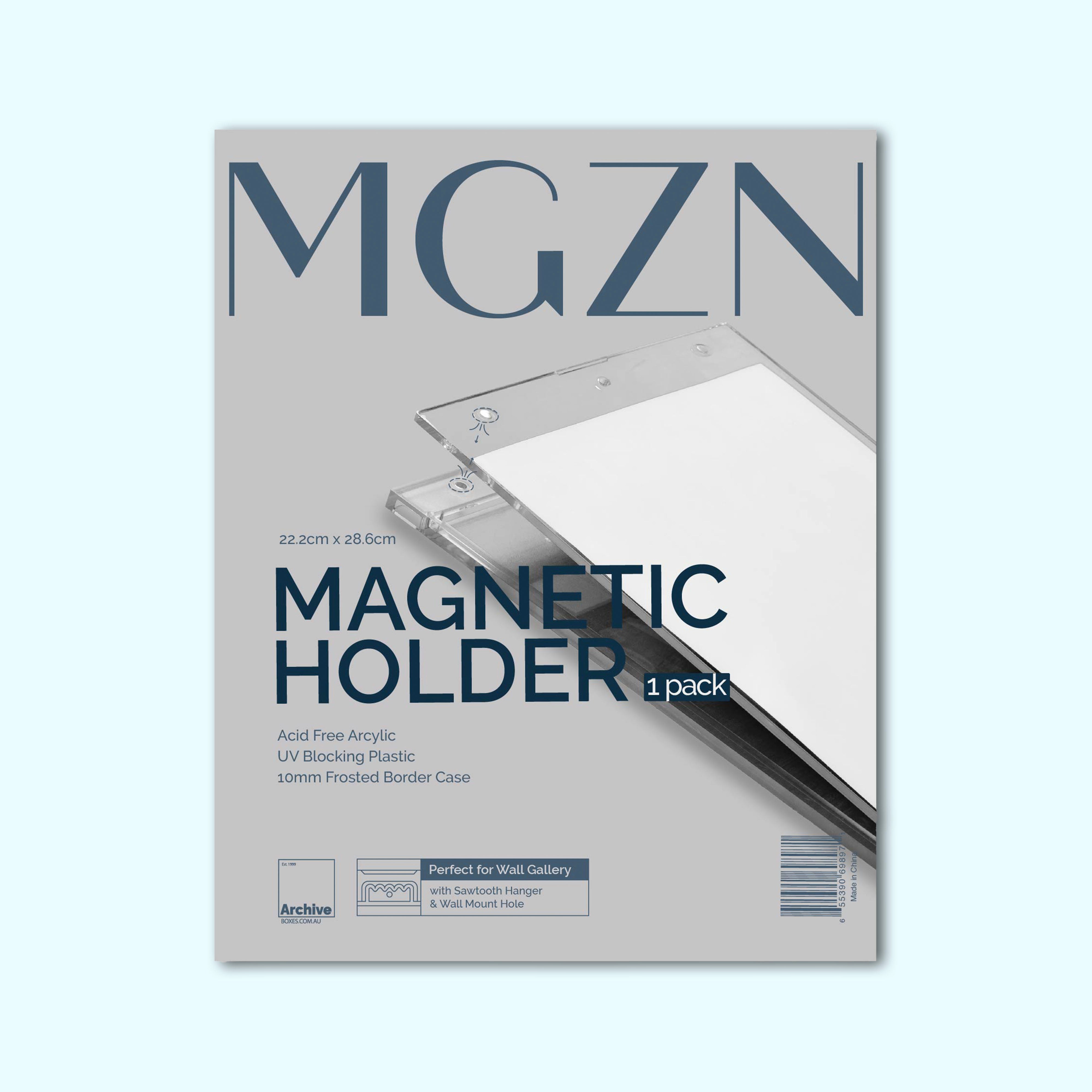 Magazine Magnetic Holder – front view, magazine storage