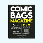 Magazine Size Comic Book Bags – front view, acid-free comic protection