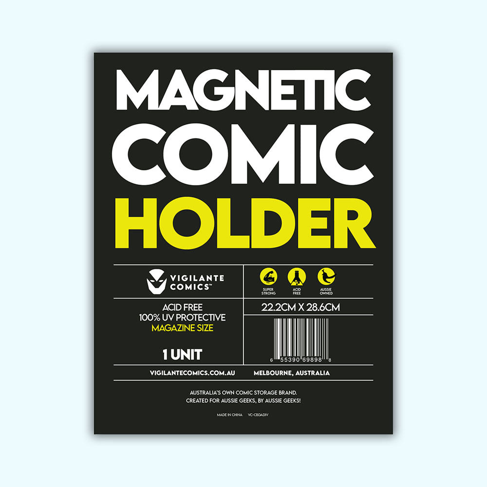 Magazine Size Comic Book Magnetic Holder – front view, comic book storage
