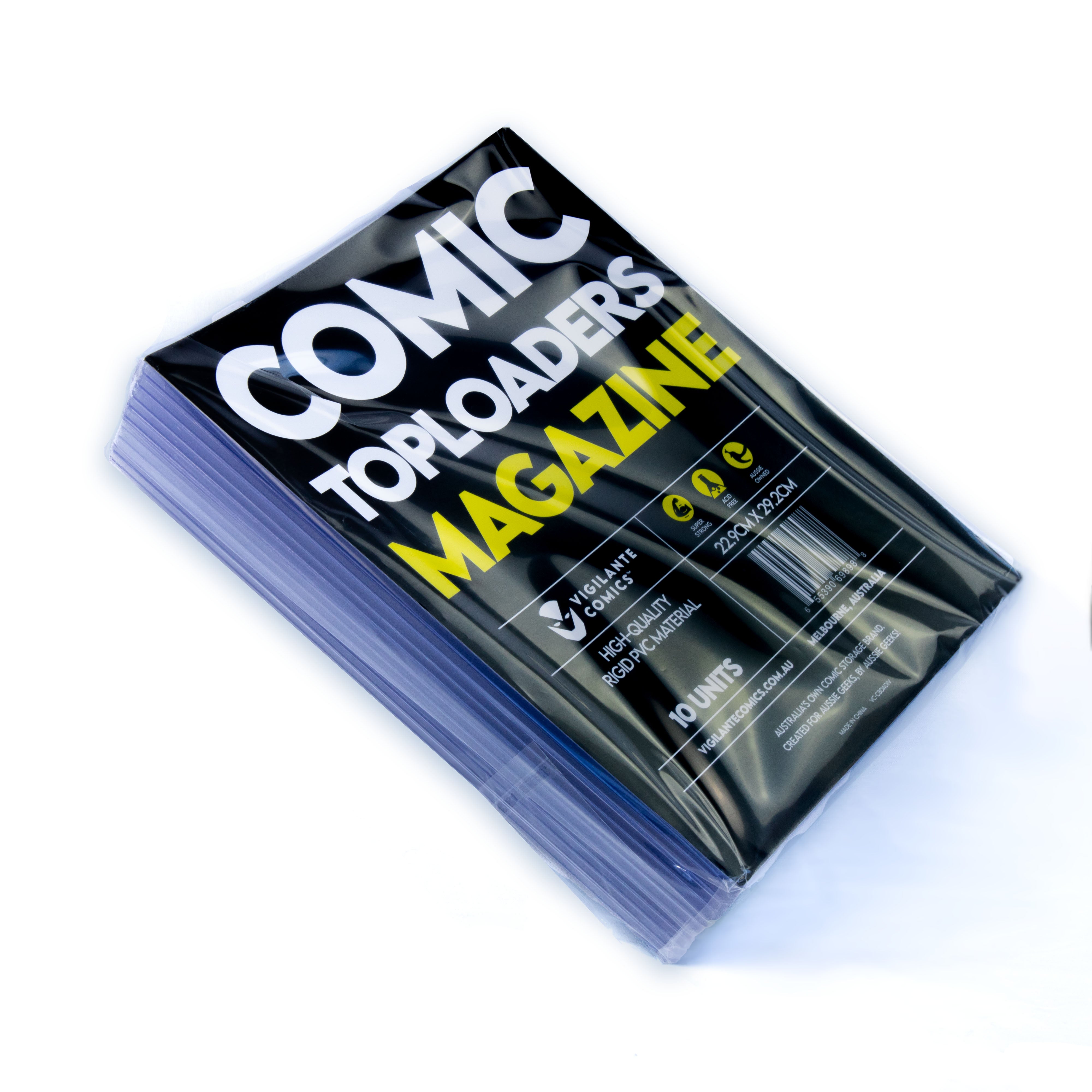 Magazine Size Comic Book Toploaders – lifestyle in use, comic book storage