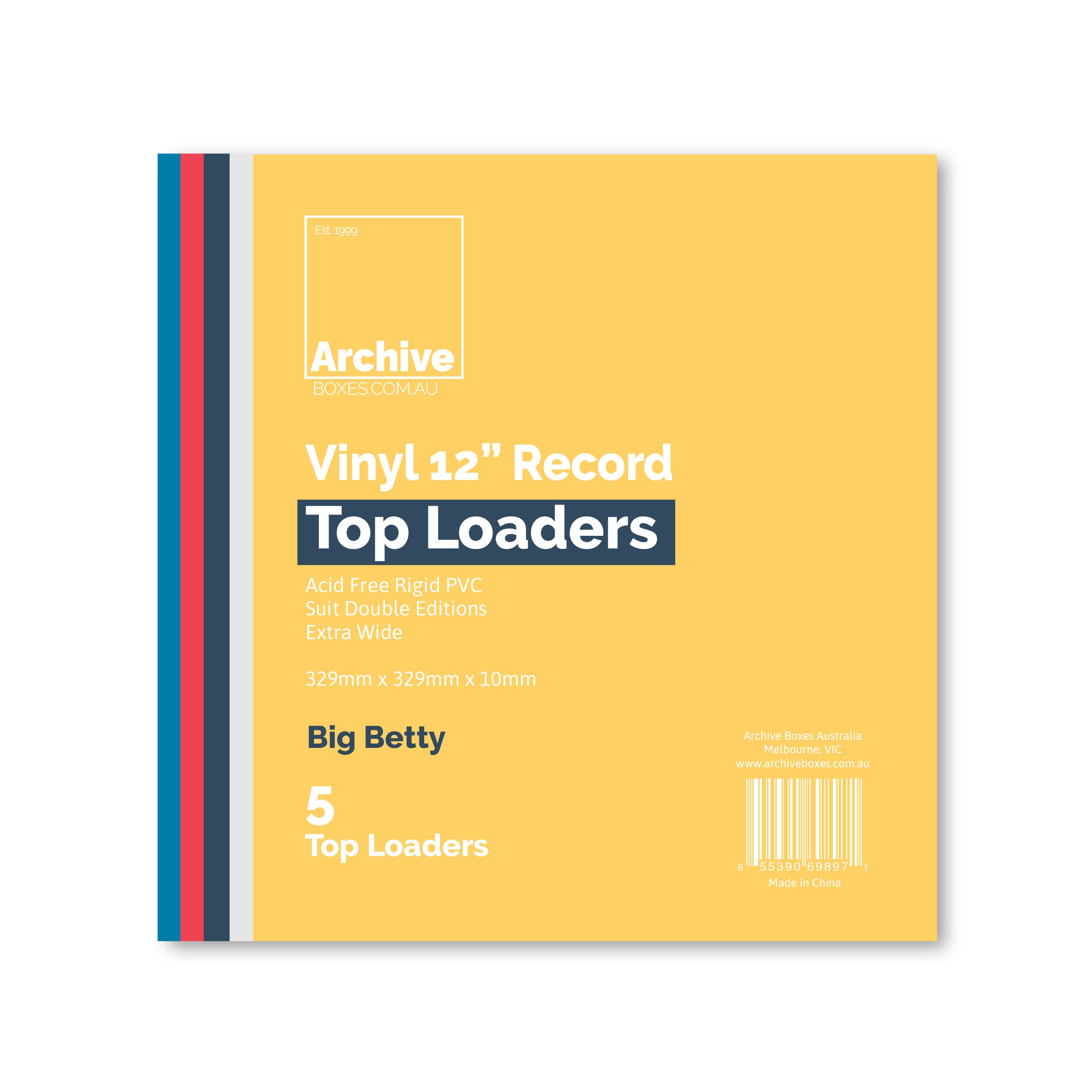 12" Vinyl Record Toploader 5 Pack