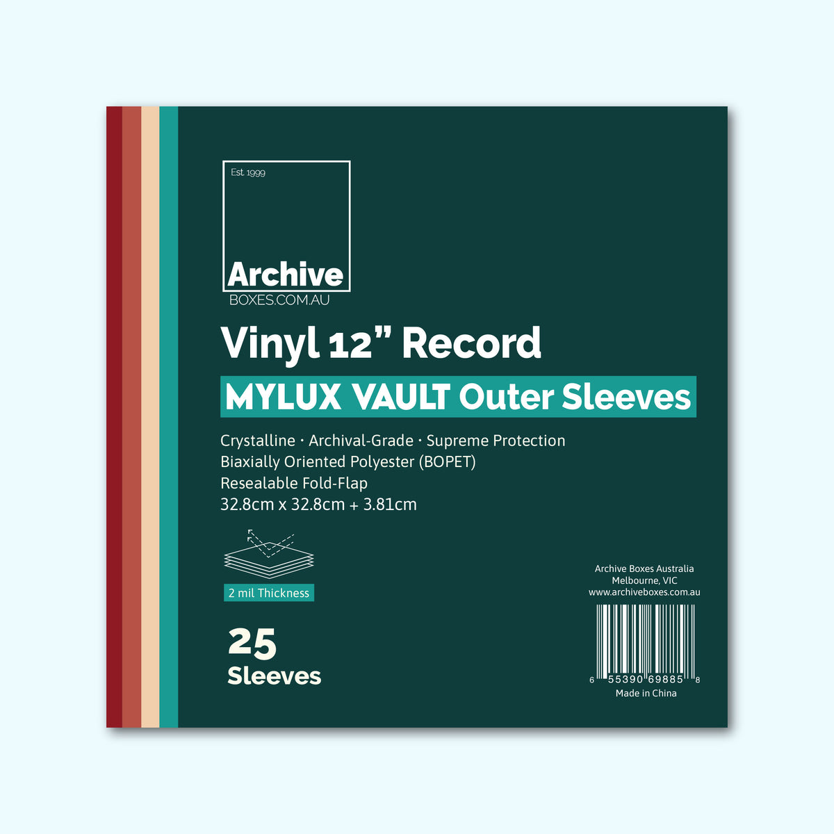 Mylux Vault Mylar 12" Vinyl Record Outer Sleeves – Resealable
